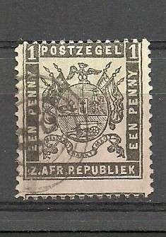 TRANSVAAL 1 PENNY STAMP USED