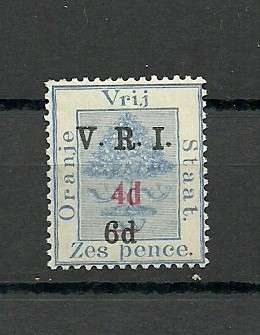 ORANGE FREE STATE V.R.I. 4d , 6d OVERPRINT MM