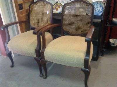 Pair of beautiful Embuia Chairs. Upholstery perfect!