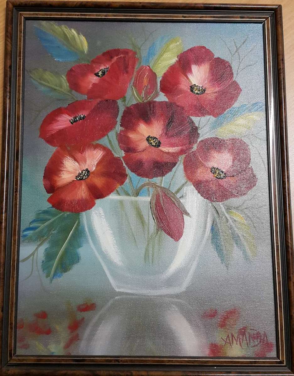 RED POPPIES | 34 x 44 cm | oil on canvas | artist: Amanda