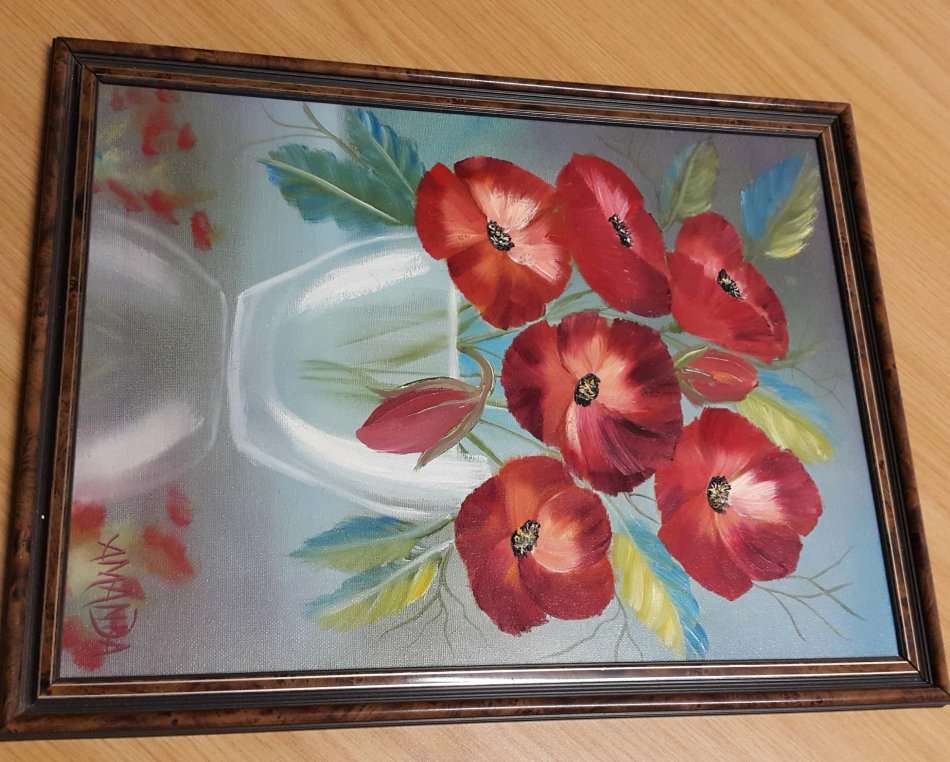 RED POPPIES | 34 x 44 cm | oil on canvas | artist: Amanda