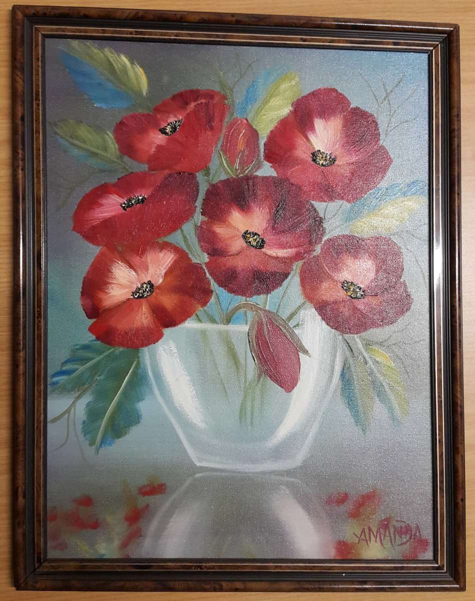 RED POPPIES | 34 x 44 cm | oil on canvas | artist: Amanda