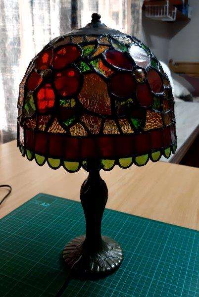 Handmade Tiffany Stained Glass lamp shade (25cm W x 41cm H) - one of a kind