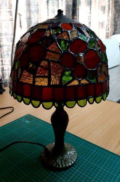Handmade Tiffany Stained Glass lamp shade (25cm W x 41cm H) - one of a kind