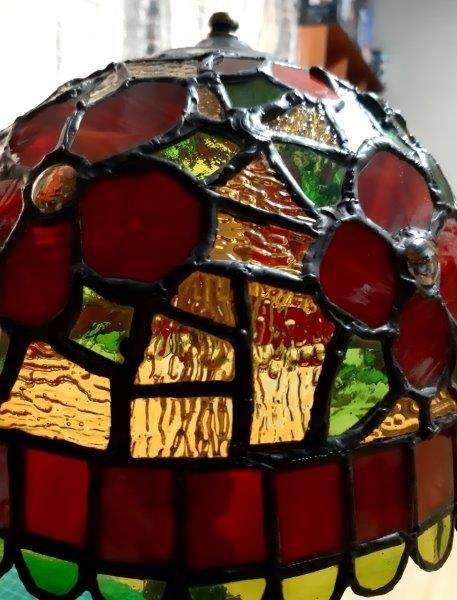 Handmade Tiffany Stained Glass lamp shade (25cm W x 41cm H) - one of a kind
