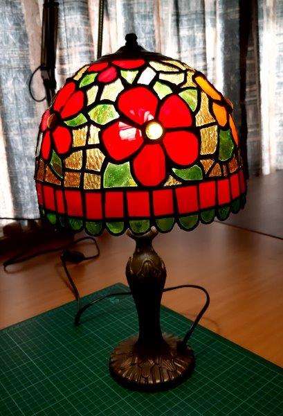 Handmade Tiffany Stained Glass lamp shade (25cm W x 41cm H) - one of a kind