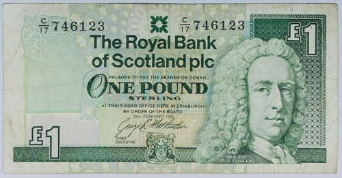 SCOTLAND 2 x 1993 One Pound Sterling  ***One Bid for Both!***