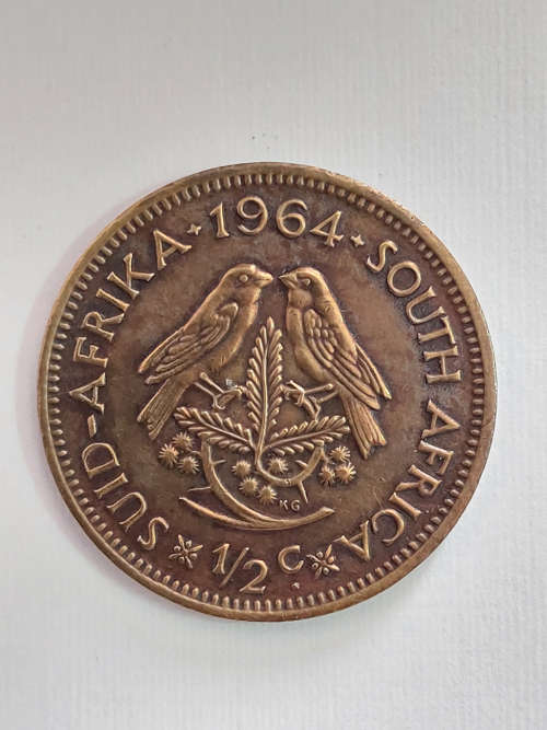 Union of SA 1964 Large Half Cent **75% Copper**