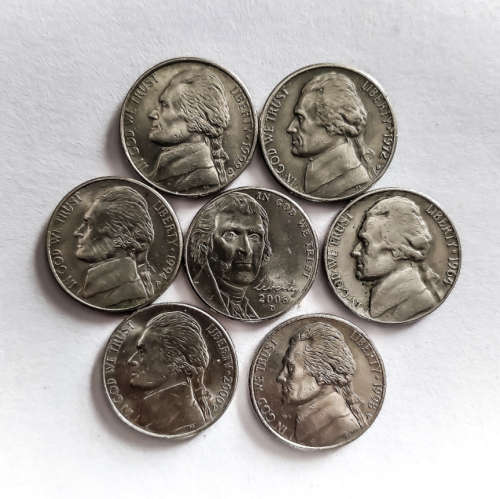 USA Jefferson Nickels (five cents) (x7)  ONE BID TAKES ALL!!