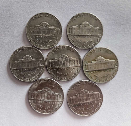 USA Jefferson Nickels (five cents) (x7)  ONE BID TAKES ALL!!