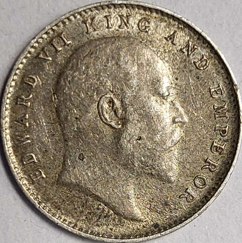1904 India 2 Annas (Ag 0.917) 1.46g | 15.7mm
