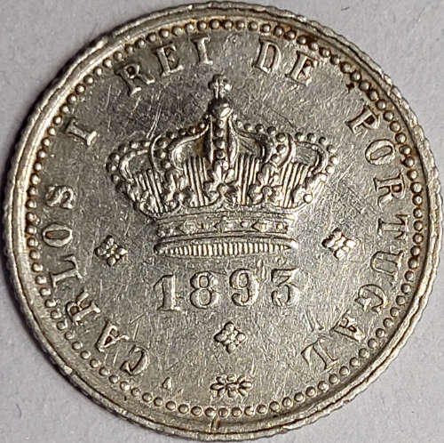 1893 Portugal 50 Reis (Ag 0.917) 1.25g | 15mm