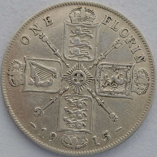 1915 1 British Florin (Ag 0.925)