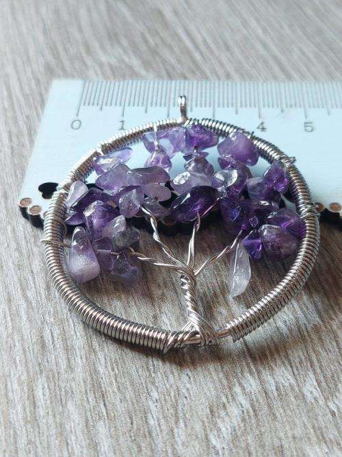 Amethyst Tree of Life Pendant - 5cm