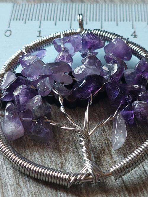 Amethyst Tree of Life Pendant - 5cm