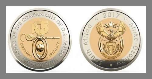 SOUTH AFRICAN O.R. TAMBO 100 YEARS 2017 BRAND NEW uncirculated bi-metal R5 coin