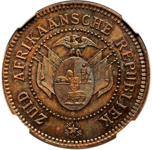 1874 S.AFRICA PENNY ZAR KM-PNA 1 BRONZE PF 63 BN