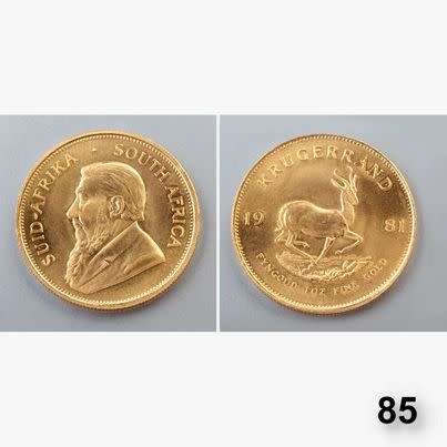 1981 KRUGER RAND 1ounce FINE 22c yellow gold.