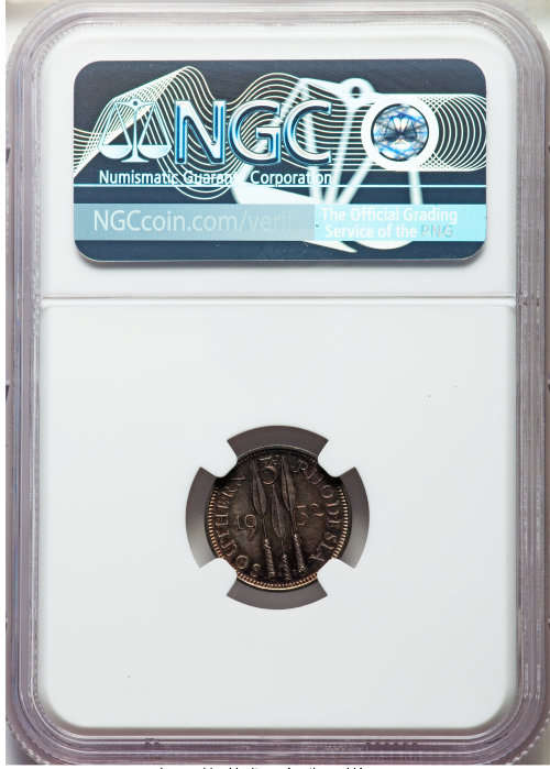 Southern Rhodesia: George V  Certified Proof coin THREE PENCE 1932 PR64 NGC rere coin