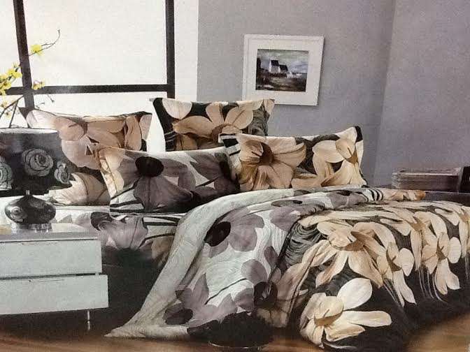 6 Piece - Cotton Feel - Bed Linen - Queen Size- Duvet Cover Set