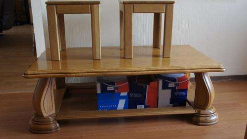 Solid Oak Coffee table and 2 Side tables