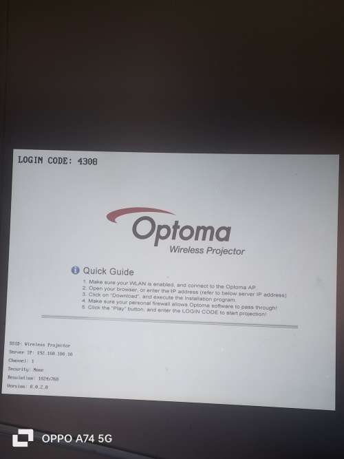 Massive Optoma EW766W WiFi DLP Projector Black with Ultra link 150cm X 15cm projector screen