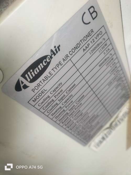 Alliance AVP12 12000 BTU PORTABLE AIR CONDITIONER, IN WORKINGCONDITION