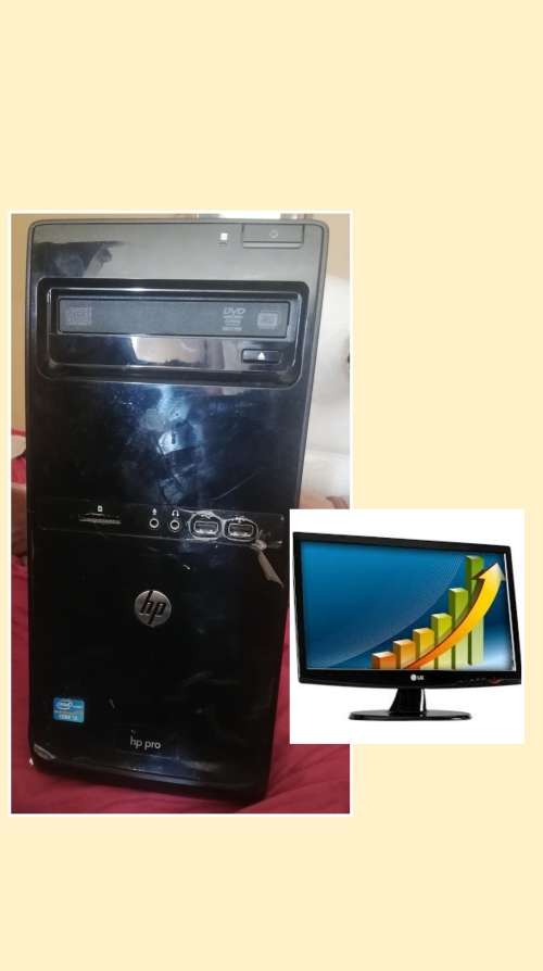Hp Pro 3300, 500gb, 4GBram, 2.5Ghz, Windows 10, monitor included