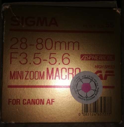 Sigma 28-80mm F3.5-5.6 Aspherical Macro HF Lens for Canon-AF Camera