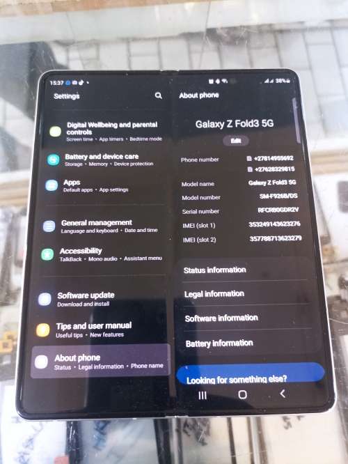 Samsung Galaxy Z Fold 3 Metallic Silver 5G, 256 GB, 12GB RAM, Dual Sim, In Demo,  R37k