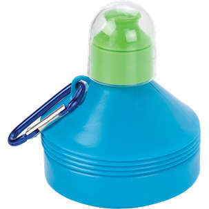 600ml Collapsible Water Bottle with Carabiner Clip - Blue