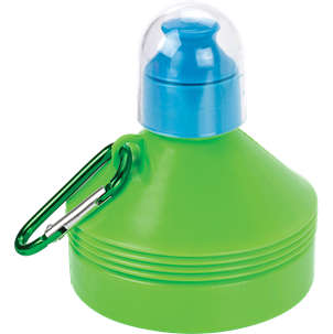 600ml Collapsible Water Bottle with Carabiner Clip - Green