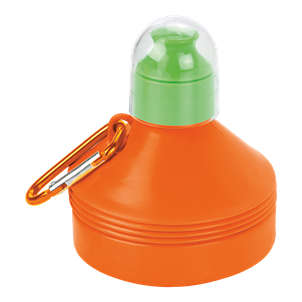600ml Collapsible Water Bottle with Carabiner Clip - Orange