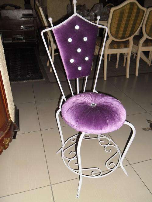 Wrought iron boudior chair