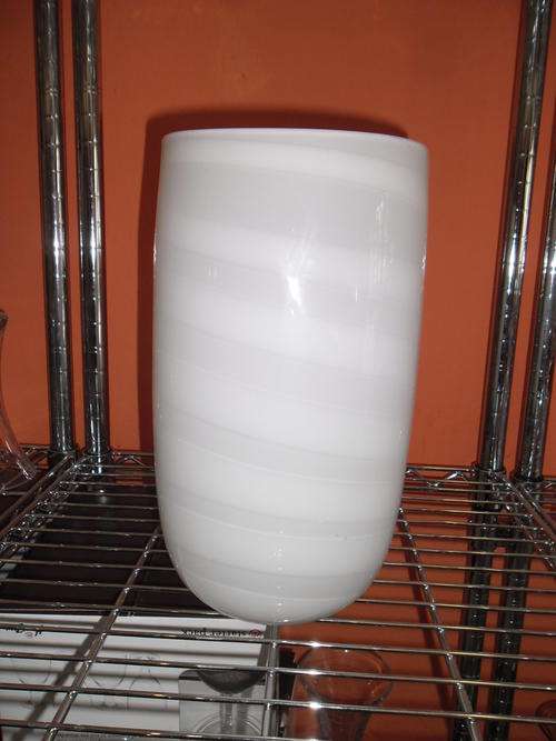 White glass retro vase