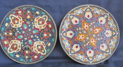 SET OF BRONZE CLOISONNE PLAQUES(1)