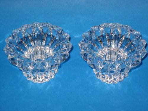 PAIR OF CRYSTAL CANDLE HOLDERS