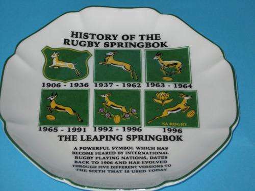 HISTORY of THE RUGBY SPRINGBOK - CABINET PLATE