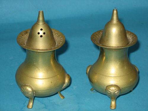 BRASS SALT & PEPPER POTS