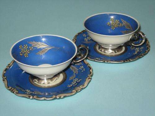 ALKA Kunst Kronach SILVERED CUPS & SAUCERS