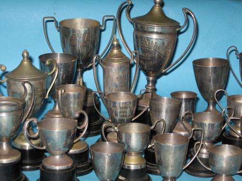 LOT OF SILVER PLATED TROPHIES