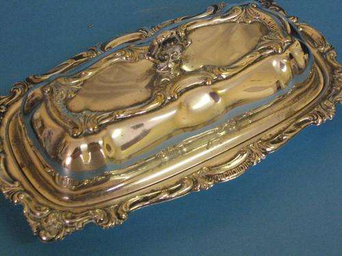 ORNATE SILVER PLATED BUTTER DISH