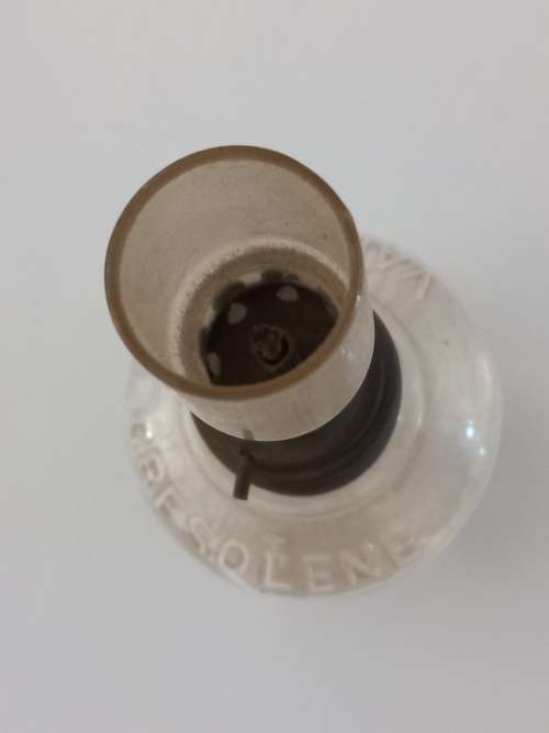 small antique kerosene lamp and glass holder