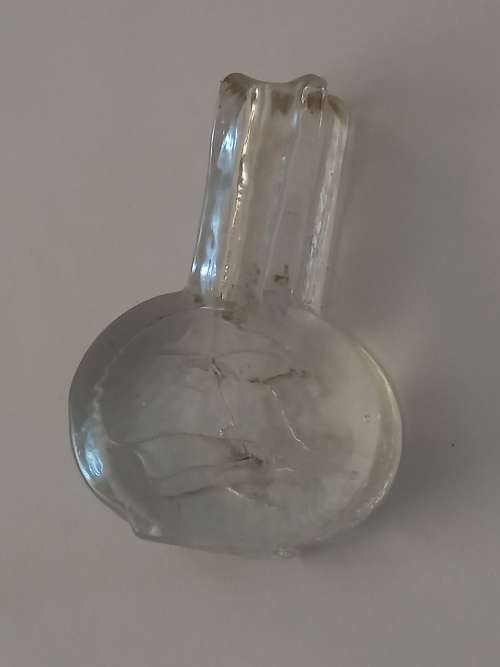 small antique kerosene lamp and glass holder