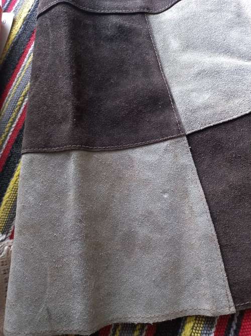 Genuine leather mini skirt