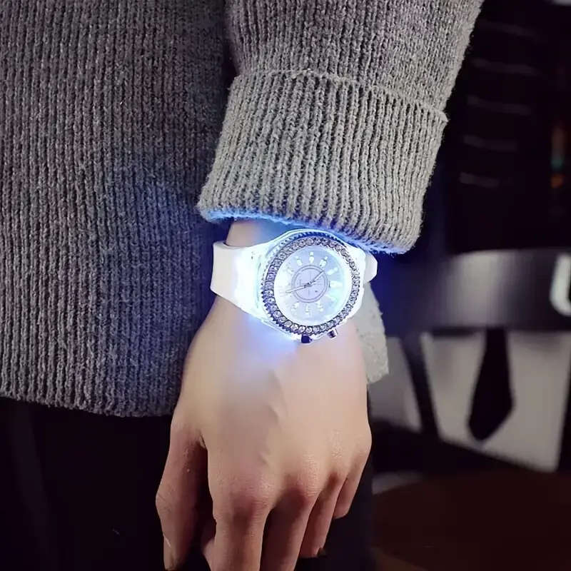 Glowing Watch Transparent Luminous Function Quartz  Watch