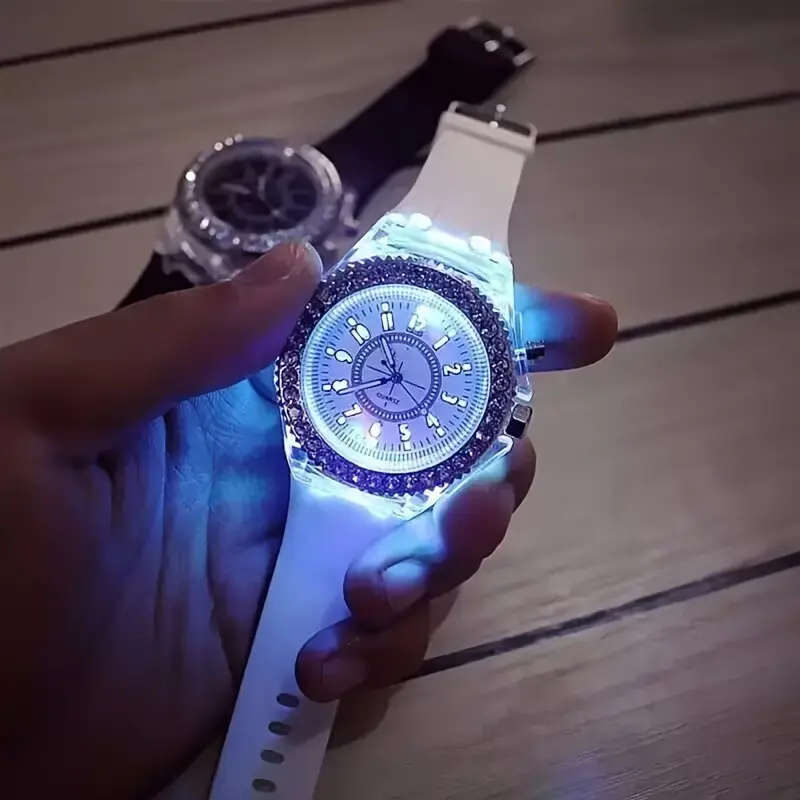 Glowing Watch Transparent Luminous Function Quartz  Watch