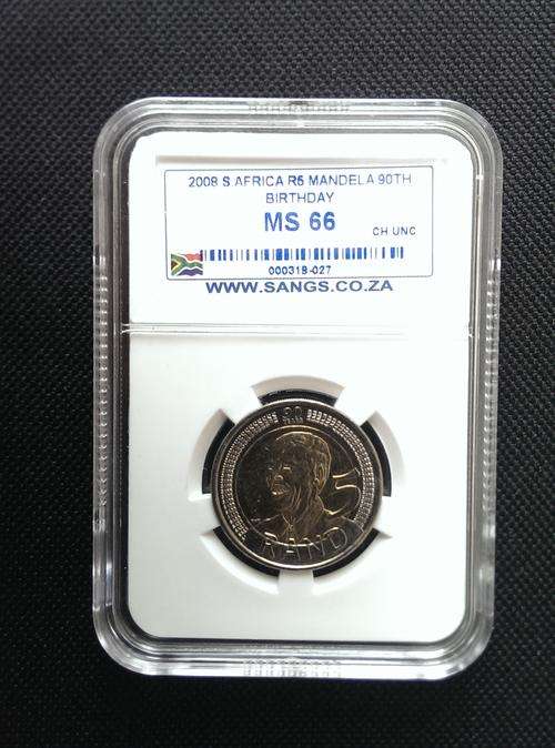 2008 Mandela 90th Birthday R5 SANGS ** MS66 **