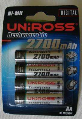 AA 2700 mAh Uniross NiMH Rechargeable Batteries >>> by "Moneyclone"