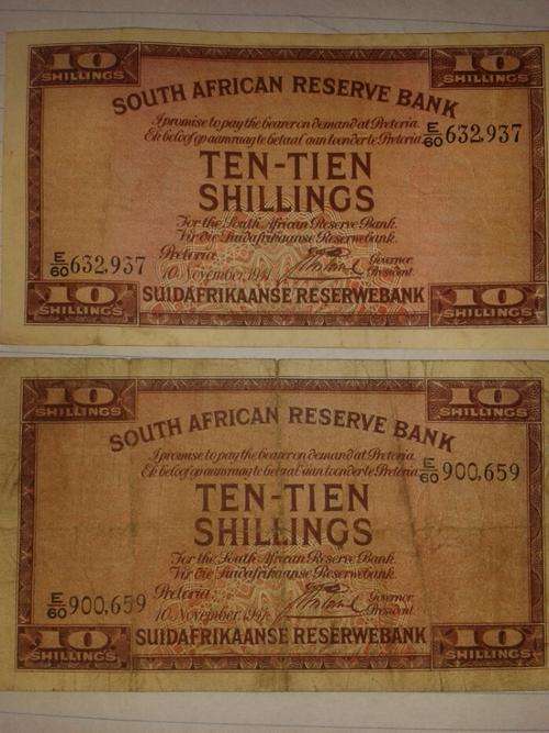 2X 10 SHILLINGS - J.POSTMUS ONLY ISSUE- 1941